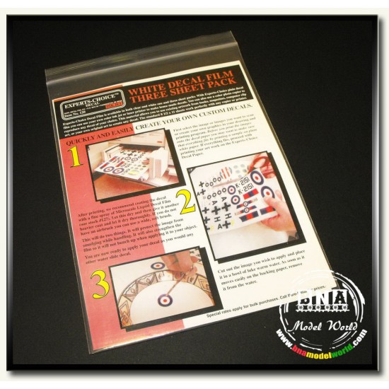 Inkjet White Decal Film - Three Sheet Pack Inkjet White Decal Film - Three Sheet Pack