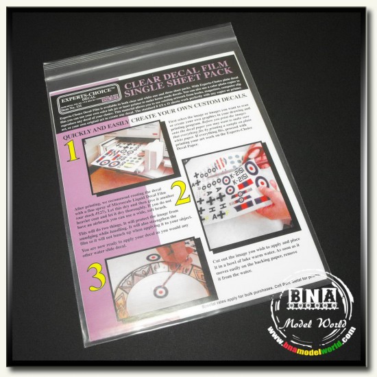 Inkjet Clear Decal Film - Single Sheet Pack Inkjet Clear Decal Film - Single Sheet Pack