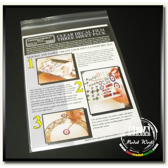 Inkjet Clear Decal Film - Three Sheet Pack Inkjet Clear Decal Film - Three Sheet Pack