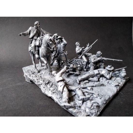 54mm Scale American Civil War Battle of Cedar Creek 1864 (8 figures w/base & low wall) 54mm Scale American Civil War Battle of Cedar Creek 1864 (8 figures w/base & low wall)