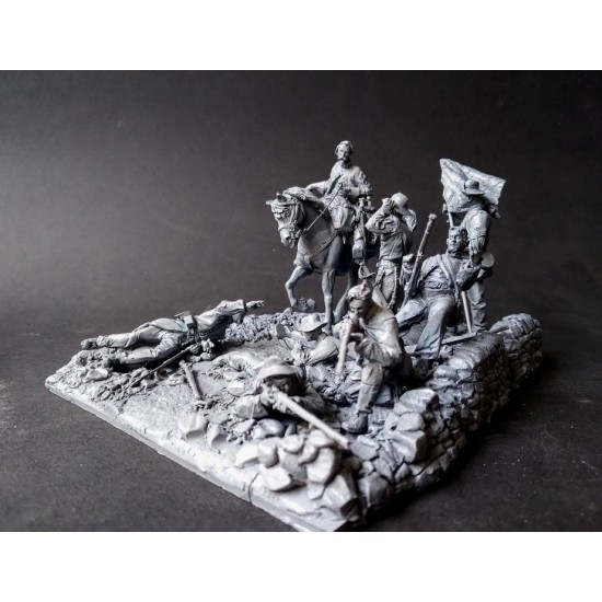 54mm Scale American Civil War Battle of Cedar Creek 1864 (8 figures w/base & low wall) 54mm Scale American Civil War Battle of Cedar Creek 1864 (8 figures w/base & low wall)