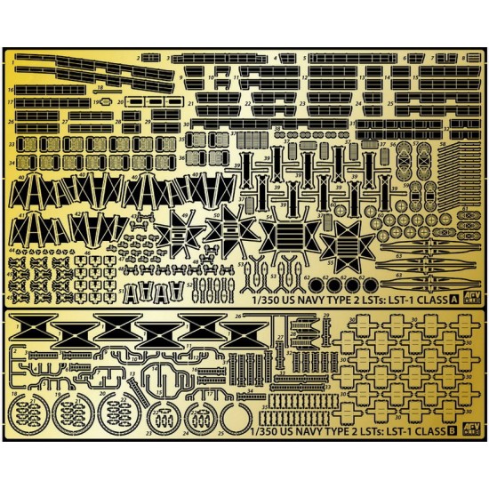 1/350 US Navy Type 2 LSTS LST-1 Class Landing Ship Conversion Set for AFV Club #SE73515