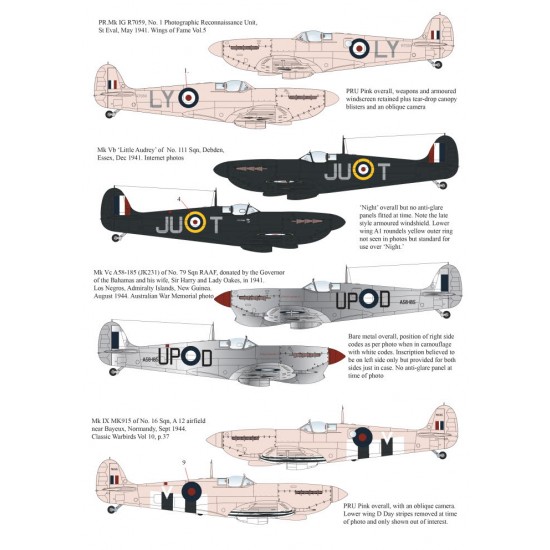 1/32 Monotone Spitfires Decals 1/32 Monotone Spitfires Decals
