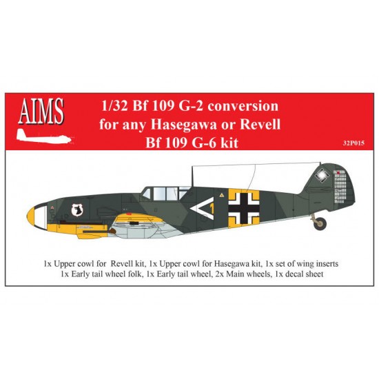 1/32 Messerschmitt Bf-109G-2 Conversion Set for Hasegawa/Revell G-6 kits 1/32 Messerschmitt Bf-109G-2 Conversion Set for Hasegawa/Revell G-6 kits