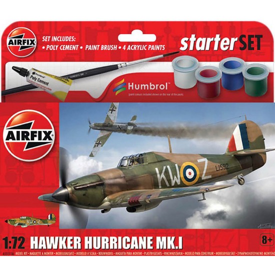 1/72 Hawker Hurricane Mk.I Gift Set (kit, paints, glue & brush)