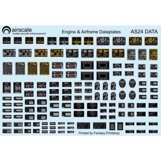 Decal for 1/24 WWII Metallic Placards & Dataplates Decal for 1/24 WWII Metallic Placards & Dataplates