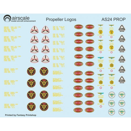 Decal for 1/24 WWII Propeller Logos Decal for 1/24 WWII Propeller Logos
