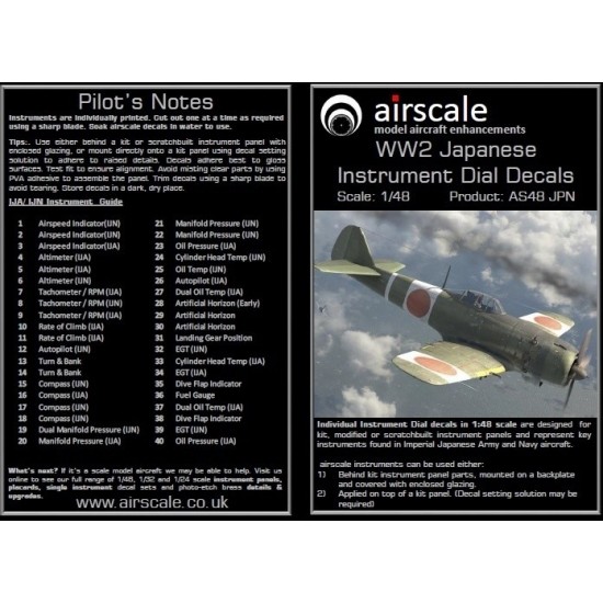 1/48 WWII Japanese Instruments Decals 1/48 WWII Japanese Instruments Decals