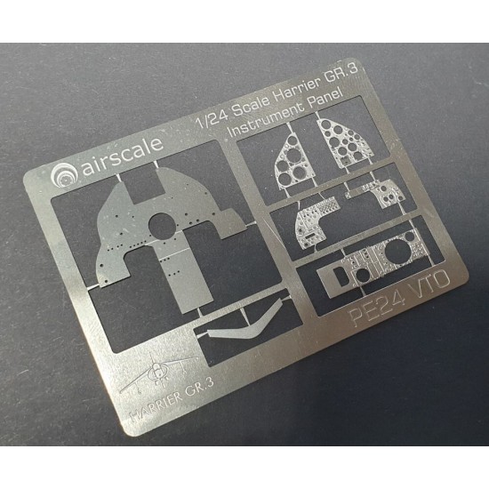 1/24 Harrier GR1 / GR3 Nickel Silver Instrument Panel for Airfix kits 1/24 Harrier GR1 / GR3 Nickel Silver Instrument Panel for Airfix kits