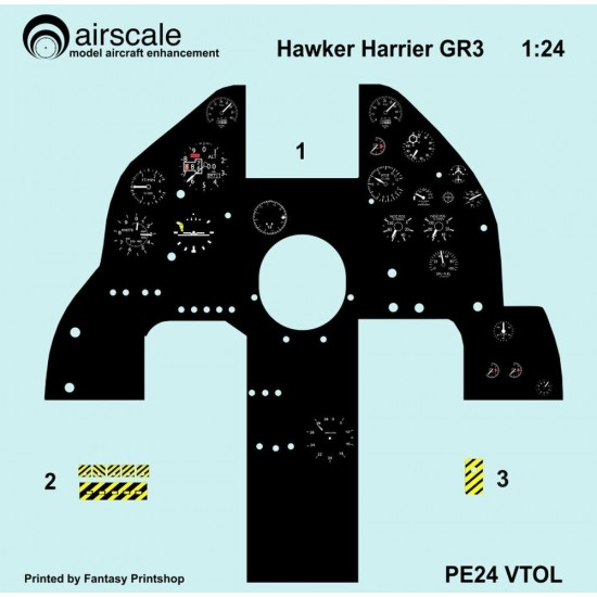 1/24 Harrier GR1 / GR3 Nickel Silver Instrument Panel for Airfix kits