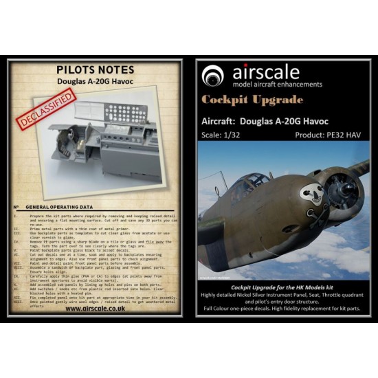1/32 Douglas A20G Havoc Cockpit Upgrade Detail set for HK Models 1/32 Douglas A20G Havoc Cockpit Upgrade Detail set for HK Models