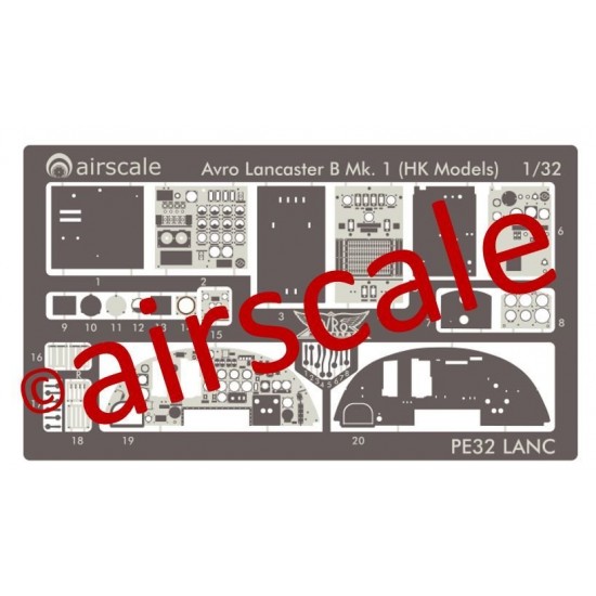 1/32 Avro Lancaster B Mk. 1 Cockpit Instrument Panel for HK Models 1/32 Avro Lancaster B Mk. 1 Cockpit Instrument Panel for HK Models