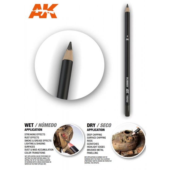 Weathering Semi Grease Water Pencil - Rubber Weathering Semi Grease Water Pencil - Rubber