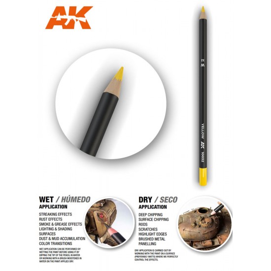 Weathering Semi Grease Water Pencil - Yellow Weathering Semi Grease Water Pencil - Yellow
