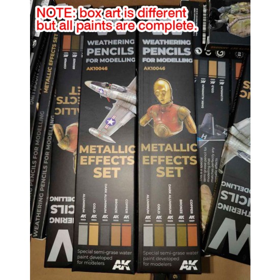 Weathering Semi Grease Water Pencils Set - Metallics (5pcs)