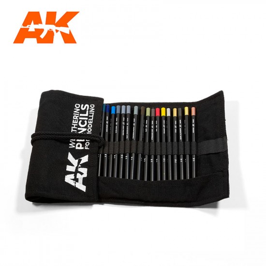 Weathering Pencils Full Range Cloth Case w/37 Water pencil Colours Weathering Pencils Full Range Cloth Case w/37 Water pencil Colours