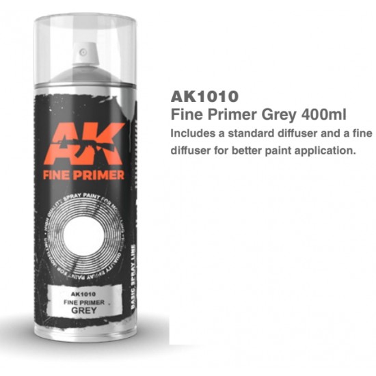 Fine Primer Grey Spray (400ml) w/Standard & Fine Diffusers Fine Primer Grey Spray (400ml) w/Standard & Fine Diffusers