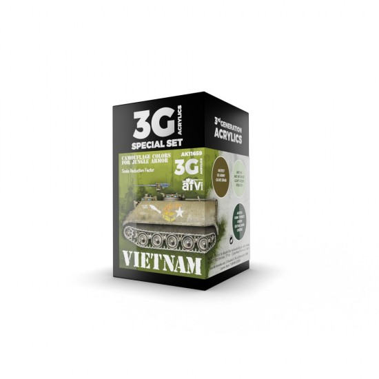 Acrylic Paint (3rd Generation) Set for AFV - Vietnam Colours 3G (3x 17ml)