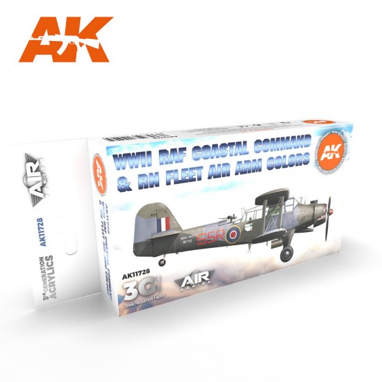 Acrylic Paint 3rd Gen set for Aircraft - WWII RAF Coastal Command & RN Fleet Air Arm Acrylic Paint 3rd Gen set for Aircraft - WWII RAF Coastal Command & RN Fleet Air Arm