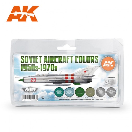 Acrylic Paint 3rd Gen set for Aircraft - Soviet Aircraft Colours 1950s-1970s (8x 17ml) Acrylic Paint 3rd Gen set for Aircraft - Soviet Aircraft Colours 1950s-1970s (8x 17ml)