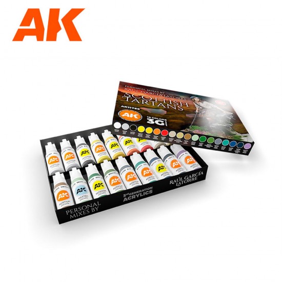 Acrylic Paint (3rd Gen) Signature Set - Raul Garcia Latorre Socttish Tartans (18x 17ml) Acrylic Paint (3rd Gen) Signature Set - Raul Garcia Latorre Socttish Tartans (18x 17ml)