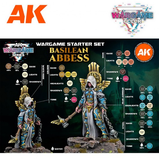 Acrylic Paint (3G) Wargame Starter Set - Basilean Abbess (14 jar x 17ml & 1 figure) Acrylic Paint (3G) Wargame Starter Set - Basilean Abbess (14 jar x 17ml & 1 figure)