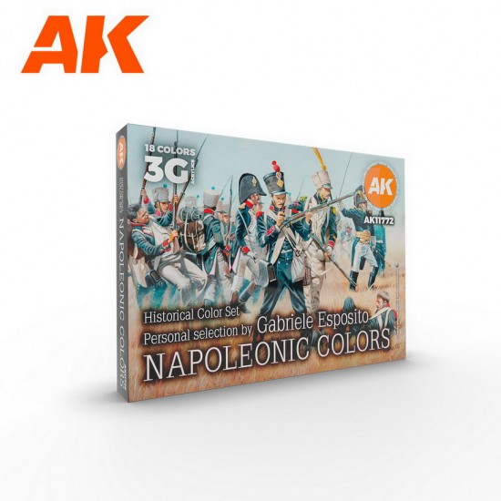 Acrylic 3G Historical Paints Set - Napoleonic Colours By Gabriele Esposito (18x 17ml) Acrylic 3G Historical Paints Set - Napoleonic Colours By Gabriele Esposito (18x 17ml)
