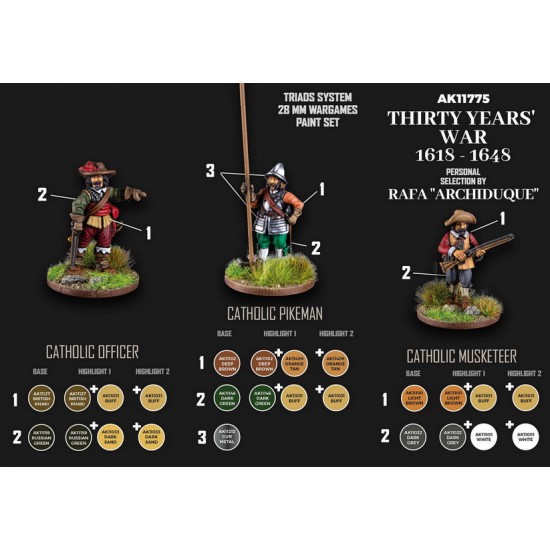 Acrylic Paint (3G) Wargame Signature Set - Thirty Years War 1618-1648 Archiduque (18 colours, 17ml each) Acrylic Paint (3G) Wargame Signature Set - Thirty Years War 1618-1648 Archiduque (18 colours, 17ml each)