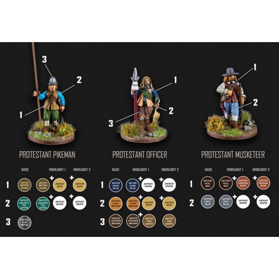 Acrylic Paint (3G) Wargame Signature Set - Thirty Years War 1618-1648 Archiduque (18 colours, 17ml each) Acrylic Paint (3G) Wargame Signature Set - Thirty Years War 1618-1648 Archiduque (18 colours, 17ml each)