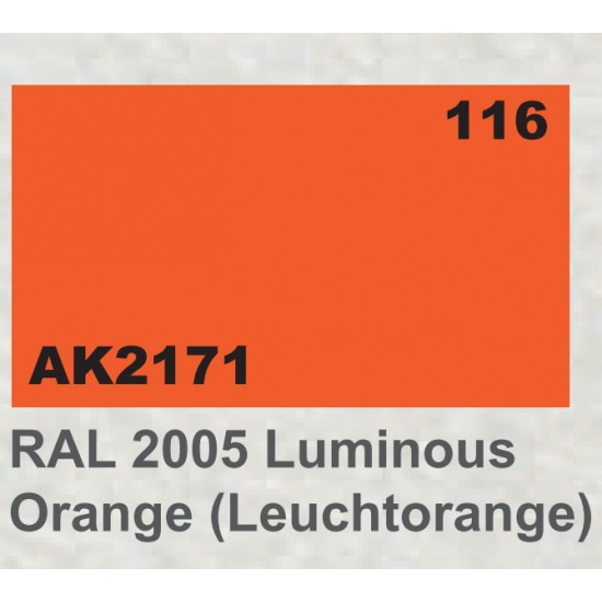 Acrylic Paint - RAL 2005 Luminous Orange #Leuchtorange (17ml)