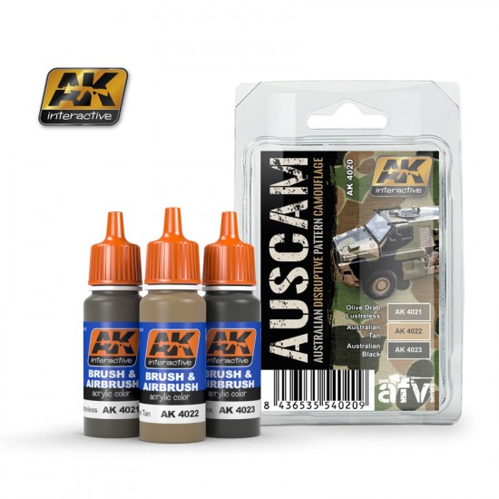 Acrylic Paint Set - Australian Camouflage Colours (3 x 17ml) Acrylic Paint Set - Australian Camouflage Colours (3 x 17ml)