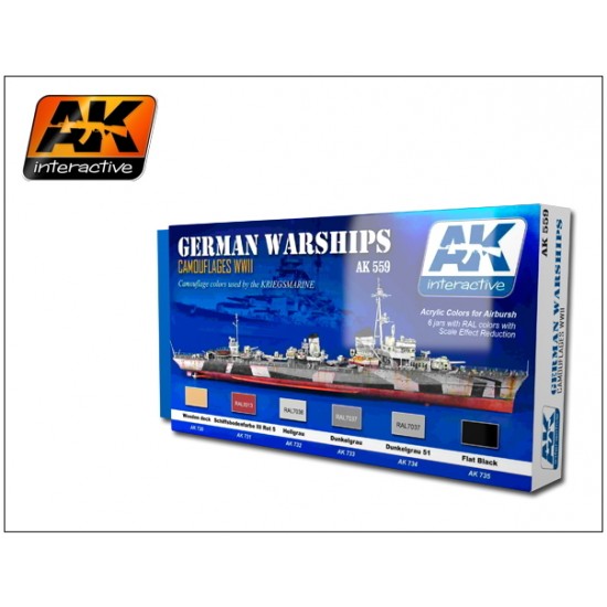 Acrylic Paint set for German Warships (6 x 17ml) Acrylic Paint set for German Warships (6 x 17ml)