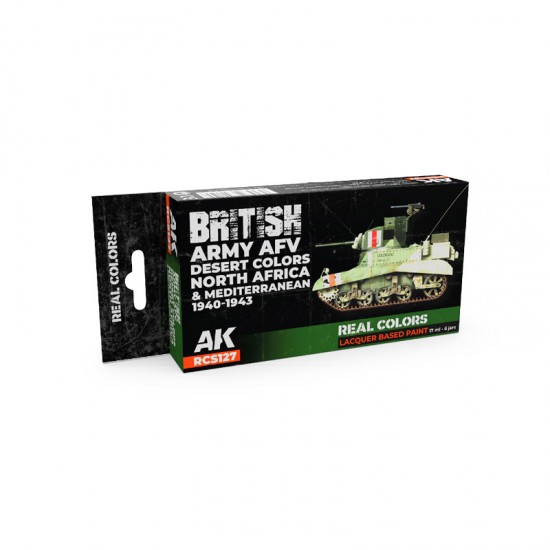 Real Colours Lacquer Paints - British Army AFV Desert North Africa, Mediterranean 1940-43 Real Colours Lacquer Paints - British Army AFV Desert North Africa, Mediterranean 1940-43