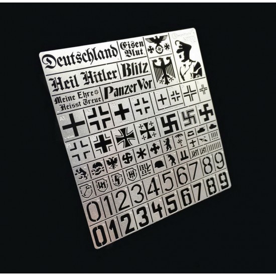 WWII German Stencil (Masking) for 1/32, 1/35 Scale Models (80x85mm) WWII German Stencil (Masking) for 1/32, 1/35 Scale Models (80x85mm)