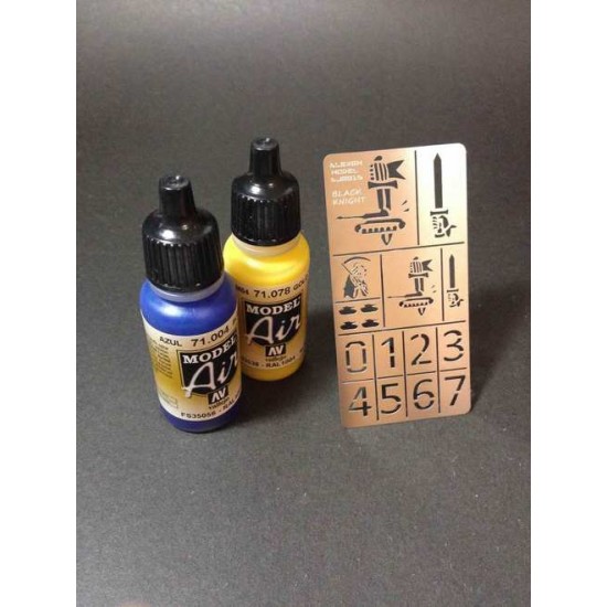 WWII German Black Knight Stencil (Masking) for 1/32, 1/35 Scale Models (80x40mm) WWII German Black Knight Stencil (Masking) for 1/32, 1/35 Scale Models (80x40mm)