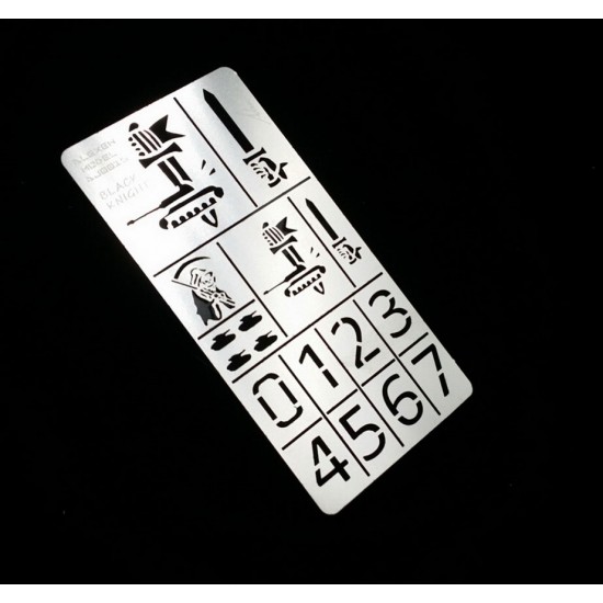 WWII German Black Knight Stencil (Masking) for 1/32, 1/35 Scale Models (80x40mm) WWII German Black Knight Stencil (Masking) for 1/32, 1/35 Scale Models (80x40mm)