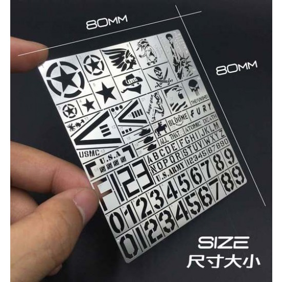 WWII/Modern US Army AFV Stencil (Masking) for 1/32, 1/35 Scale Models (80x90mm) WWII/Modern US Army AFV Stencil (Masking) for 1/32, 1/35 Scale Models (80x90mm)