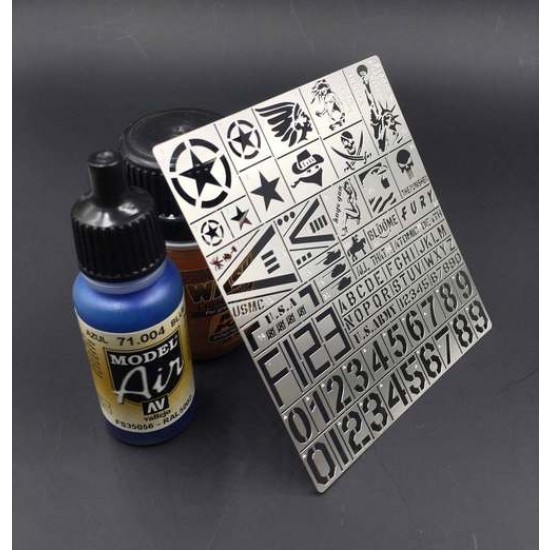 WWII/Modern US Army AFV Stencil (Masking) for 1/32, 1/35 Scale Models (80x90mm) WWII/Modern US Army AFV Stencil (Masking) for 1/32, 1/35 Scale Models (80x90mm)
