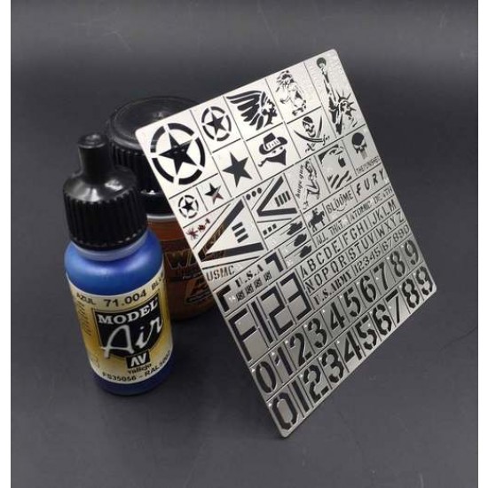 WWII/Modern US Army AFV Stencil (Masking) for 1/32, 1/35 Scale Models (80x90mm)