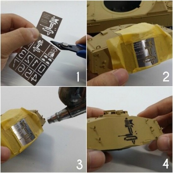 WWII/Modern US Army AFV Stencil (Masking) for 1/32, 1/35 Scale Models (80x90mm) WWII/Modern US Army AFV Stencil (Masking) for 1/32, 1/35 Scale Models (80x90mm)