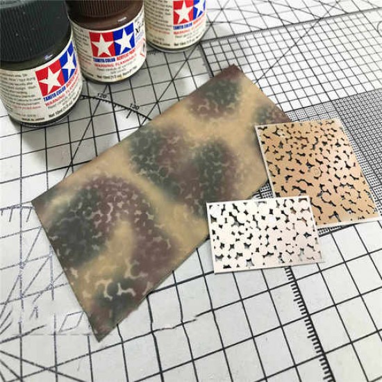 WWII German Forest Ambush Camouflage (Style A) Stencil (Masking) for 1/32, 1/35 Scale Models (80x80mm) WWII German Forest Ambush Camouflage (Style A) Stencil (Masking) for 1/32, 1/35 Scale Models (80x80mm)