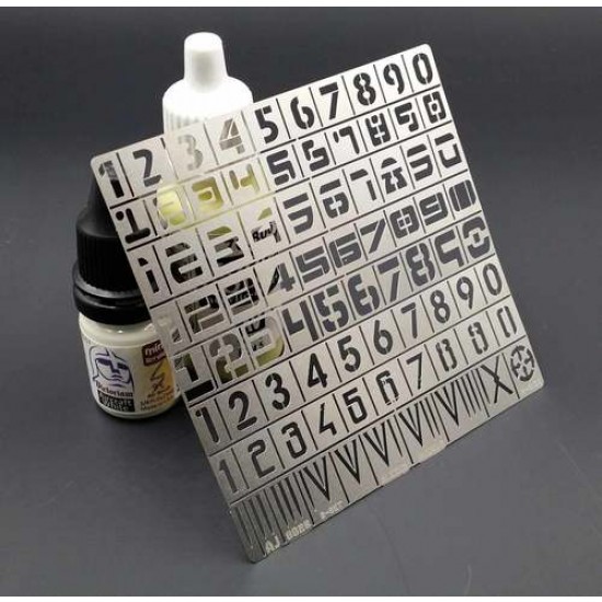 Number Template B Stencil (Masking) for 1/35, 1/100 Gundam/Scale Models (80x80mm) Number Template B Stencil (Masking) for 1/35, 1/100 Gundam/Scale Models (80x80mm)