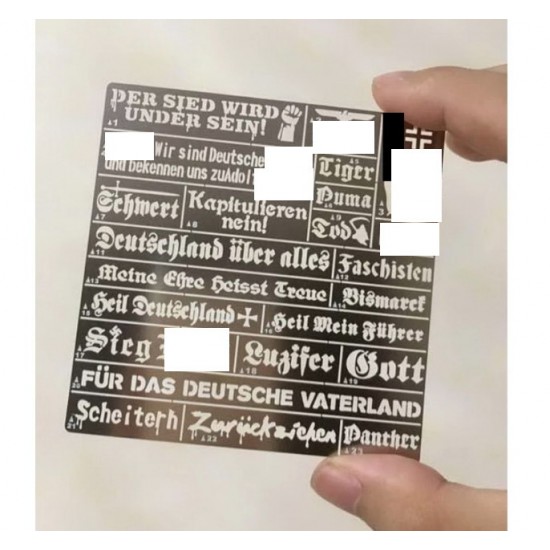 WWII German Slogan Stencil (Masking) for 1/32, 1/35 Scale Models (80x80mm) WWII German Slogan Stencil (Masking) for 1/32, 1/35 Scale Models (80x80mm)