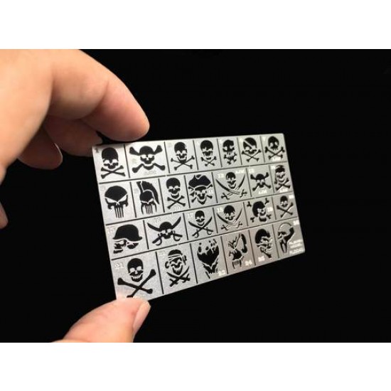 Skull Stencil (Masking) Stencil (Masking) for 1/32, 1/35 Scale Models (80x50mm) Skull Stencil (Masking) Stencil (Masking) for 1/32, 1/35 Scale Models (80x50mm)