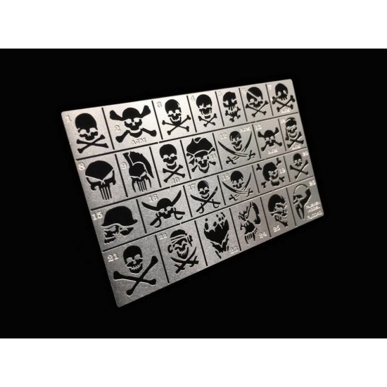 Skull Stencil (Masking) Stencil (Masking) for 1/32, 1/35 Scale Models (80x50mm) Skull Stencil (Masking) Stencil (Masking) for 1/32, 1/35 Scale Models (80x50mm)