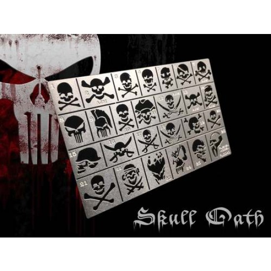 Skull Stencil (Masking) Stencil (Masking) for 1/32, 1/35 Scale Models (80x50mm) Skull Stencil (Masking) Stencil (Masking) for 1/32, 1/35 Scale Models (80x50mm)