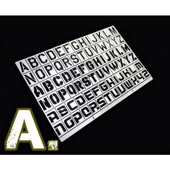 Letter Stencil (Masking) A for 1/35, 1/100 Scale Models (90x55mm) Letter Stencil (Masking) A for 1/35, 1/100 Scale Models (90x55mm)