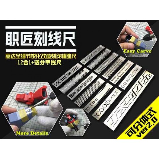 13-in-1 Scribing Template for 1/100, 1/144 Scale Models 13-in-1 Scribing Template for 1/100, 1/144 Scale Models