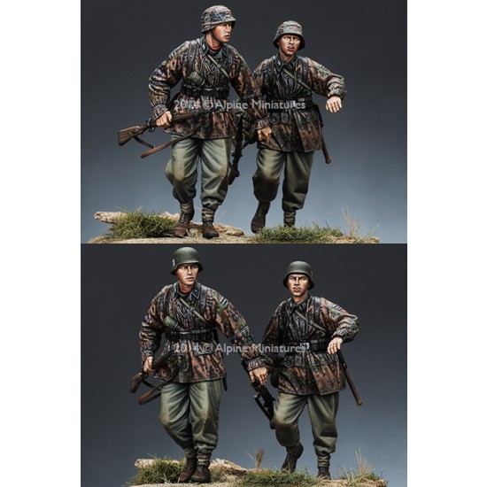 1/35 WWII German WSS Infantry Set (2 Figures, Each w/2 Different Heads) 1/35 WWII German WSS Infantry Set (2 Figures, Each w/2 Different Heads)