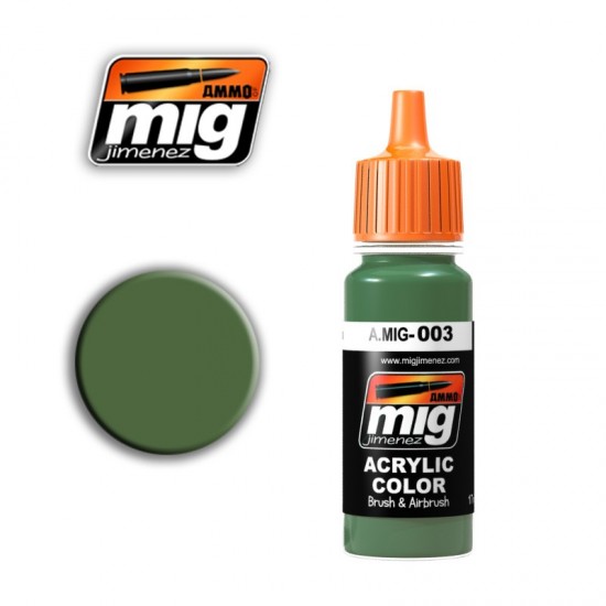 Acrylic Paint - Ral 6011 Resedagrun for German Late War Vehicles in 1945 (17ml) Acrylic Paint - Ral 6011 Resedagrun for German Late War Vehicles in 1945 (17ml)